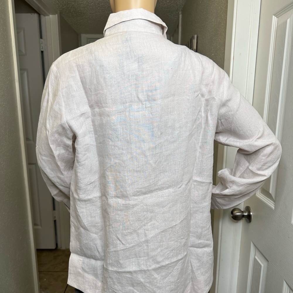 Jarbo Button Down Shirt White Cotton Blend Long Sleeve size 2. US medium - Picture 16 of 16
